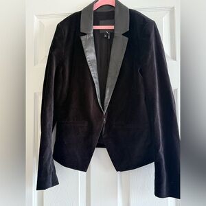 PAIGE Black Velvet Blazer with Satin Lapel